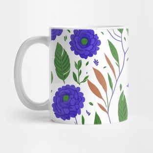 Seamless pattern with flowers and leaves Mug